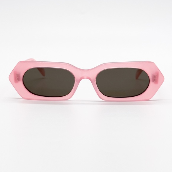 NEW CELINE CL40243I 72J SUNGLASSES GEOMETRIC PINK GREY WOMEN CELINE EYEWEAR - Picture 6 of 10